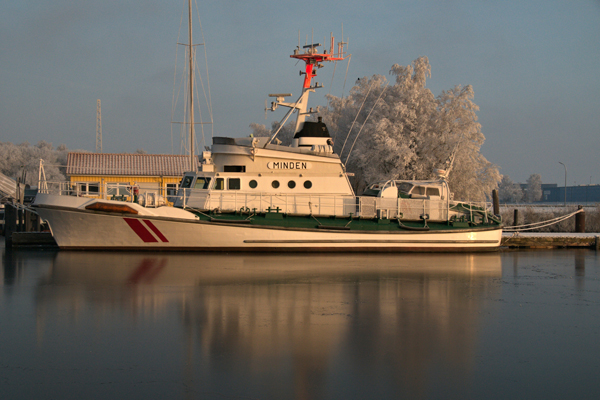 Der ehemalige Seenotrettungskreuzer Minden, derzeit in Wilhelmshaven. Foto: DGzRS