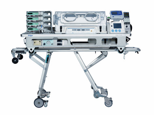 Die Frühchen-Überlebenschance steigt nicht zuletzt durch solche Transportinkubatoren. Foto: Dräger