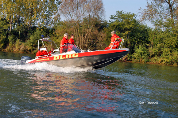 DLRG Esslingen WRD Motorrettungsboot Adler ES 1/88-2 auf dem Neckar